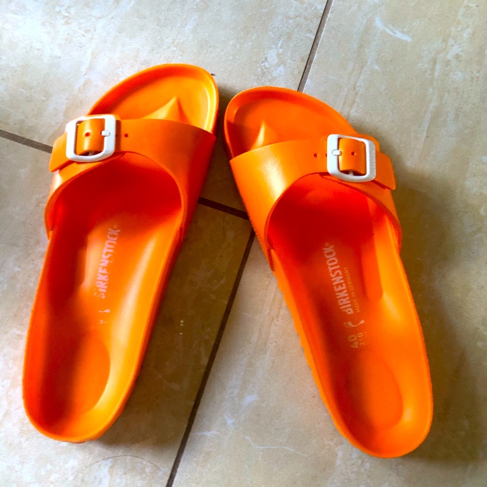 Birkenstock Orange Slide Sandals